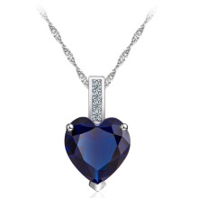 2018 New Arrived Copper Crystal Jewelry Necklaces Colorized Zircon Heart Pendant Necklace for Women